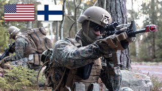 US Marines Europe Hold Combat Patrol Exercise in Dragsvik Finland 2024 [upl. by Stenger]