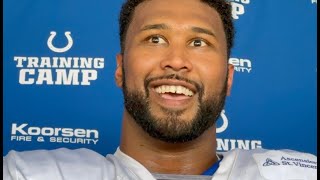 Indianapolis Colts  DeForest Buckner interrupted by Michael Pittman but bounces back with logic [upl. by Star]