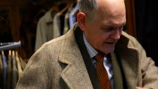 David Saxby talking about a huntsman Coat Savile Row Tailors [upl. by Naesal]