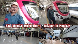 Navi Mumbai Metro Line 1  Belapur to Pendhar  1st Day 1st metro train journey navimumbaimetro [upl. by Llireva]