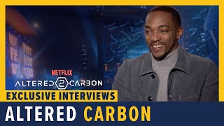 ALTERED CARBON Season 2 Cast Interviews Anthony Mackie Chris Conner Renée Elise Goldsberry amp More [upl. by Niajneb]