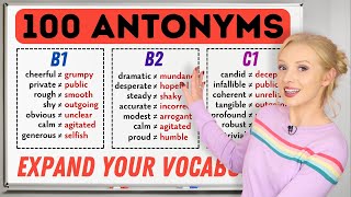 100 IMPORTANT Antonyms in English B1 B2 and C1 Level Vocabulary [upl. by Nikolaos]