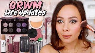 CHATTY GRWM LIFE UPDATES POST VACAY THOUGHTS RETESTING NEW MAKEUP [upl. by Eicam]