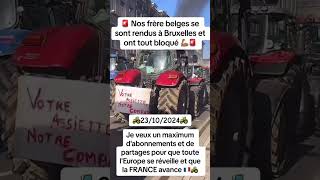 LES BELGES ARRIVENT À BRUXELLES EN TRACTEUR 🚜  tractor fendt agriculture manifestation aide [upl. by Ahseenak]