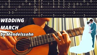 WEDDING MARCH  Mendelssohn  Classical Guitar Lesson TABS [upl. by Siouxie353]