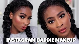 INSTAGRAM BADDIE MAKEUP  HAIR [upl. by Ahsiret387]