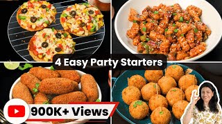 4 Easy Party Starter Recipes in 10 Mins  स्नैक्स रेसिपी  Snacks Recipes Part3  MintsRecipes [upl. by Beltran242]