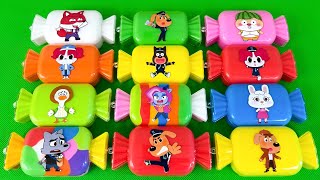 Rainbow clay Looking for Labrador With Slime lnside Candies shapes Mix coloring ASMR  Slime video [upl. by Janifer]