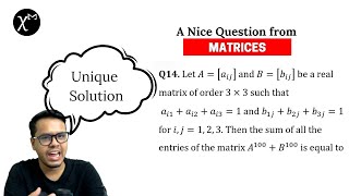 A nice Question from Matrices [upl. by Ahsinoj]