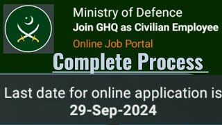 Pak Army GHQ Jobs 2024  How to Online Apply  GHQ Rawalpindi [upl. by Minsk]