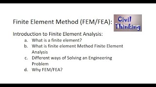 Finite Element Method introduction to the Finite Element Method [upl. by Autrey]