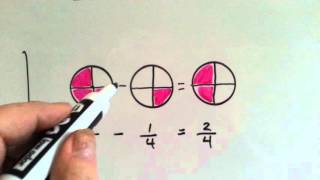 Grade 4 Math 71c Fractions Subtract Parts of a Whole [upl. by Aenat]