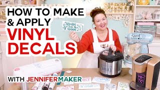 How to Make Vinyl Decals  Designs for Instant Pot KitchenAid Mixer amp Keurig [upl. by Ecidna]