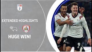 HUGE WIN  Derby County v Barnsley extended highlights [upl. by Nappie875]