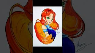 Starfire drawing starfire drawing art artistartwork artist smartwork cartoon cartoons draw [upl. by Aelahc]