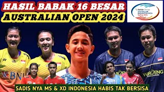 Pulang Berjamaah Hasil Semua Sektor 16 Besar Badminton Australian Open 2024 Hari Ini [upl. by Ted617]