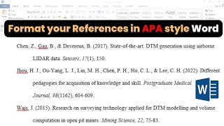 How to quickly format your paper in APA Style 2024  thesis references  Bibliography [upl. by Pederson]