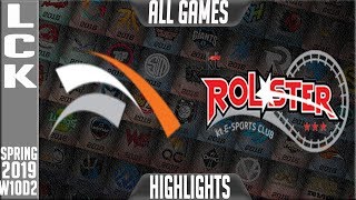 HLE vs KT Highlights ALL GAMES  LCK Spring 2019 Week 10 Day 2  Hanwha Life Esports vs KT Rolster [upl. by Meneau58]