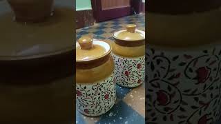 Minivlog 20 meesho ceramic jar at rs383 set of 2 meesho varsharajkullu kitchenwareset [upl. by Krakow]