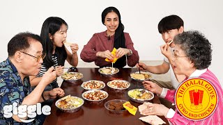 Korean Family Try Halal Guys For The First Time [upl. by Eartnoed278]