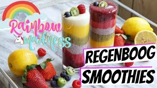 GEZONDE REGENBOOG SMOOTHIES RECEPT  RAINBOW MADNESS [upl. by Joby]