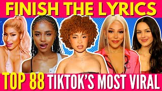 FINISH THE LYRICS  Most Popular Viral TikTok Songs 20212023📀MEGA CHALLENGE📢🎵 [upl. by Slin426]