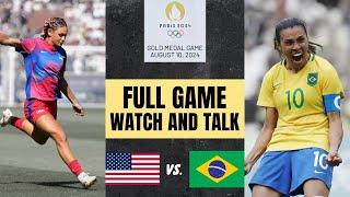 Martas last dance  USA vs Brazil womens soccer Olympic Gold Medal Game [upl. by Nnayecats]