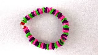 Rainbow Loom Armbänder Anleitung deutsch einfach  Loomarmband Wickelarmband Tutorial [upl. by Oinotla]