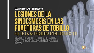 Lesión sindesmosis de Tobillo  DrAndres Ciccarello Webinar Lesiones Traumáticas en Tobillo y Pie [upl. by Aitercal973]