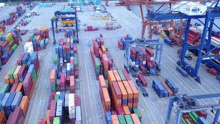 Drone Video of Gdynia Container Port 4K [upl. by Dasteel]