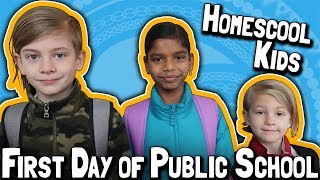 Homeschool Kids  First Day of Public School  Back to Elementary School [upl. by Nilyad]