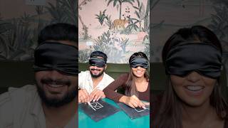 Drawing BLINDFOLDED Challenge🎨 couple shorts challenge [upl. by Kirbie]