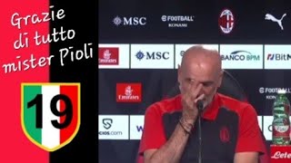 PIOLI COMMOSSO NELLA SUA ULTIMA CONFERENZA STAMPA AL MILAN PRIMA DELLA GARA COL TORINO [upl. by Aneev541]