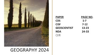 ALL GEOGRAPHY QUESTIONS ASKED IN UPSC 2024 EXAMS  CDSNDACSEGEOSCIENTISTCISF [upl. by Noak]