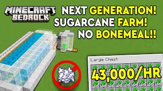 BEST Sugar Cane Farm Minecraft Bedrock Tutorial  43000HR  MCPEXboxPSSwitchPC [upl. by Thedrick]