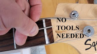 Guitar nut repair Life Hack How to file a guitar nut without tools shorts guitar bass [upl. by Eicam]