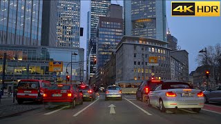 Frankfurt Evening Drive  Driving in Europes Financial Capital  Roads of Germany 4K HDR [upl. by Grail]