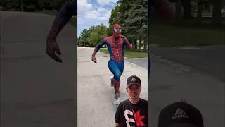 The SpiderMan running fast 💨spiderman funny shorts [upl. by Laro]