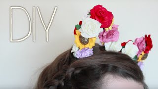 Easy Festival Flower Kitty Headband DIY [upl. by Sperling]