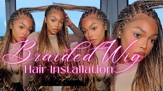 Braided Wig First Impression  Wig Installation with Natural Baby Hairs [upl. by Aissac]