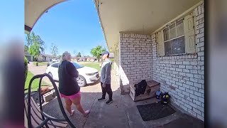 Doorbell camera captures heated exchange between two people who claim to own same house [upl. by Loresz]