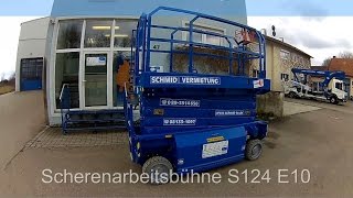 Einweisungsvideo Scherenarbeitsbühne S124 E10  SCHMID Hebebühnen Minikranvelreih [upl. by Redfield267]