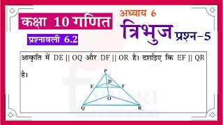 NCERT Solutions for Class 10 Maths Chapter 6 Exercise 62 Question 5 त्रिभुज in Hindi Medium [upl. by Gasser]