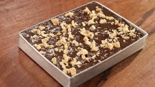 Chocolate Walnut Fudge  Cooking with California Walnuts  Sanjeev Kapoor Khazana [upl. by Frierson]