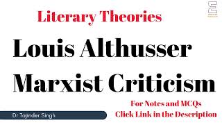 Louis Althusser Marxist Criticism  Literary Theory  NTA NET PGT English [upl. by Cynthie]