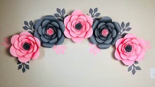 Room Decor Ideas Nursery Paper Flowers  DIY Paper Flower Wall Decoration Ideas [upl. by Cariotta]