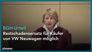 BGHUrteil Dieselskandal  Restschadensersatz kann geltend gemacht werden [upl. by Assylla]