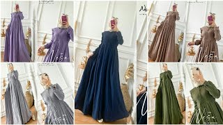 MODEL Baju GAMIS TERBARU 2024 Nesa POLOS Simple Elegan [upl. by Niletak]