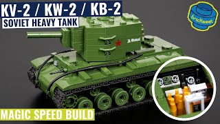 KV2  KW2  KB2  Soviet Heavy Tank With Little Interior  QuanGuan 100239 Speed Build Review [upl. by Nesila240]