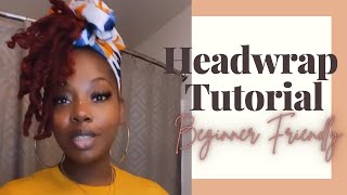 HeadwrapTurban Tutorial on Shoulder Length LocsRonda B [upl. by Inattirb]